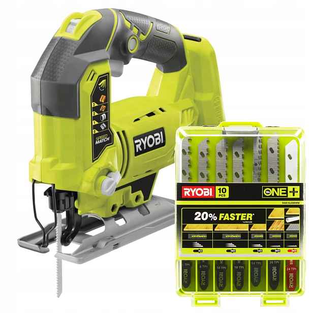 Ryobi Akumulátorová pila R18JS-0 Solo 18V sada pilových listů 10 Ks