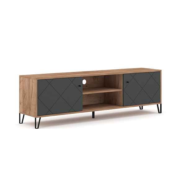 Vivaldi TV stolek Bilbao 183 cm dub Craft Tobacco/grafit
