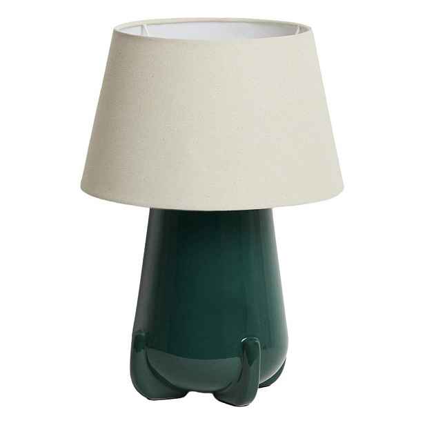 Zelená/slonovinová keramická stolní lampa (výška 45,5 cm) Odra – Kave Home