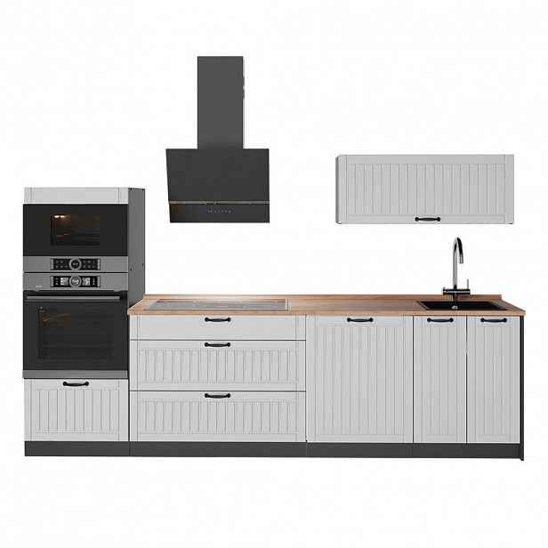 Vicco KUCHYŇSKÝ KOUT Fame-Line, Bílý venkovský dům/Antracit, 280 cm, PD Dub