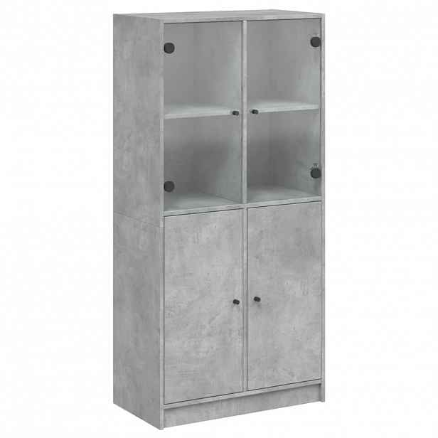 vidaXL Highboard s dvířky betonově šedý 68x37x142 cm kompozitní dřevo