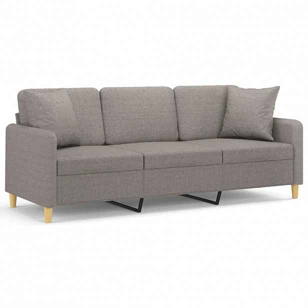 vidaXL 3místná pohovka s polštáři taupe 180 cm textil