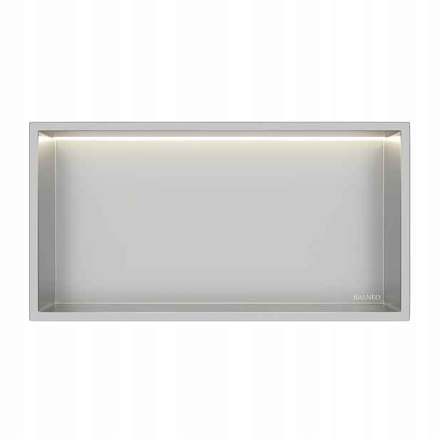 Interiérová Police S Led Osvětlením 30x60x10 cm Inox Wall-box One Led Balneo