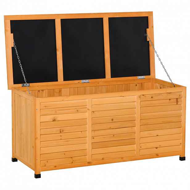 Outsunny ZAHRADNÍ BOX, box na polštáře, úložný box, odolný proti povětrnostním vlivům, masivní dřevo, žlutý