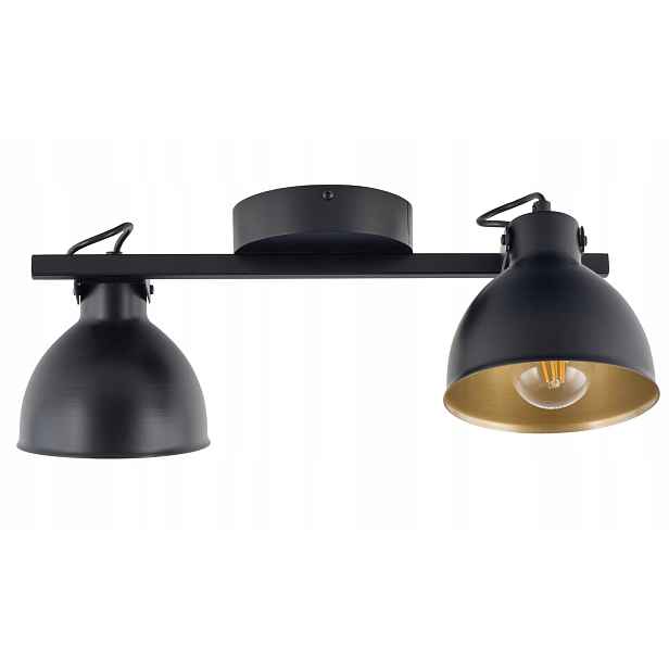Stropní loftový reflektor černo-zlatý 2xE27 15W nastavitelný Sigma Lighting