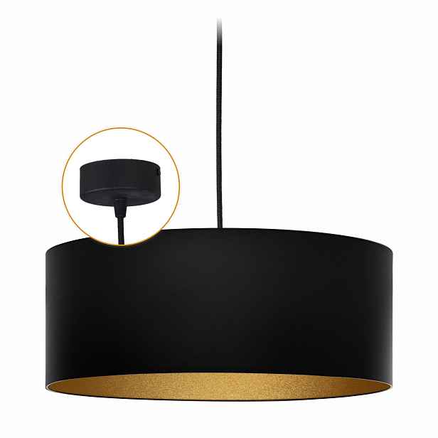Závěsná lampa Cerlux Černá Zlatá s matným stínidlem 40 cm Klosz 1x E27