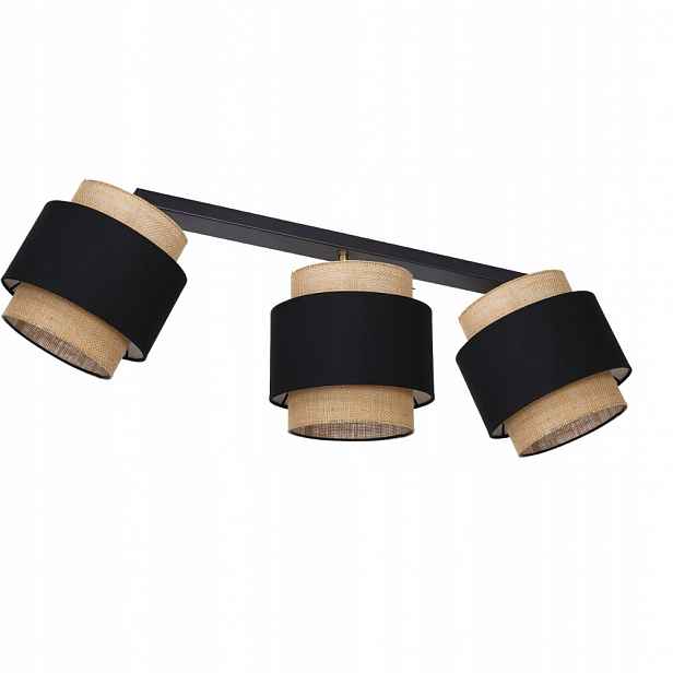 Stropní Boho Lampa Stropní Svítidlo Jutová Lišta 3 Body