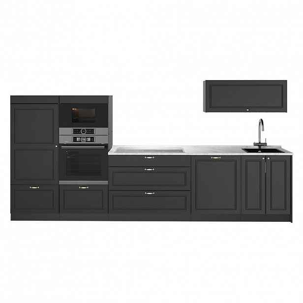 Vicco KUCHYŇSKÝ KOUT Fame-Line, Anthrazit-Gold Landhaus/Antracit, 340 cm, PD Mramor