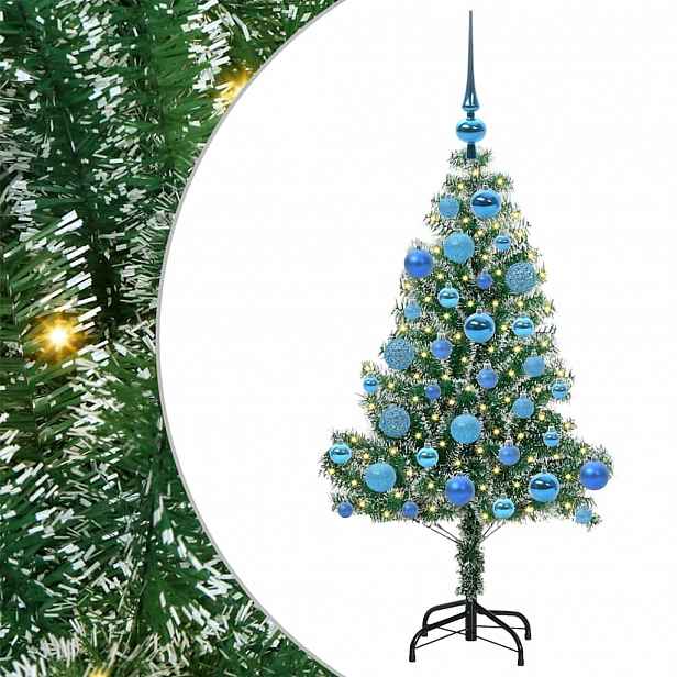 vidaXL Umělý vánoční stromeček se sněhem a LED osvětlením 120 cm