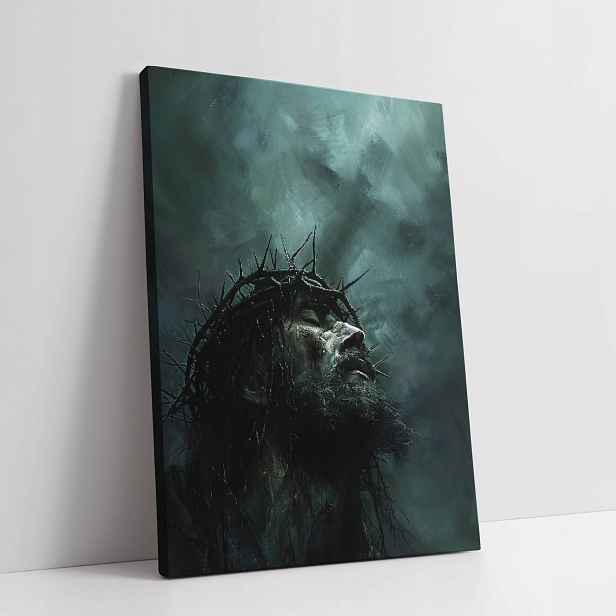 Obraz na plátně Ježíš Kristus s trnovou korunou kříž 60x80