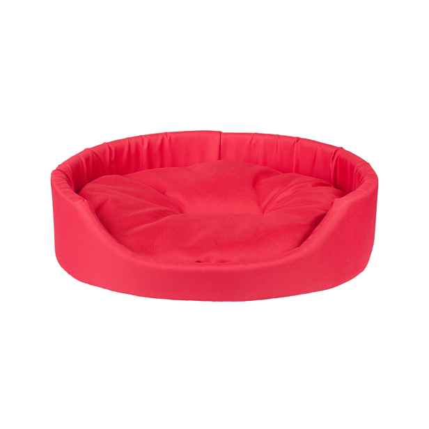 Pelíšek pro psa oválný BASIK červená velikost XS, S, M, L, XL, XXL, XXXL Rozměr: S - 46x38x13 cm