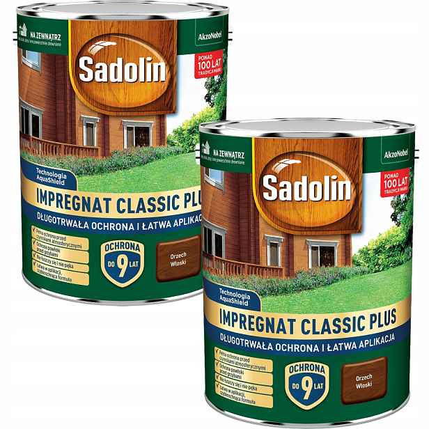 Set Sadolin Classic Plus 2x4,5L Vodní Impregnace Vlašský Ořech 9L