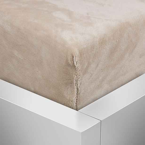 TP Mikroplyšové prostěradlo 90x200 Elegance - Béžová