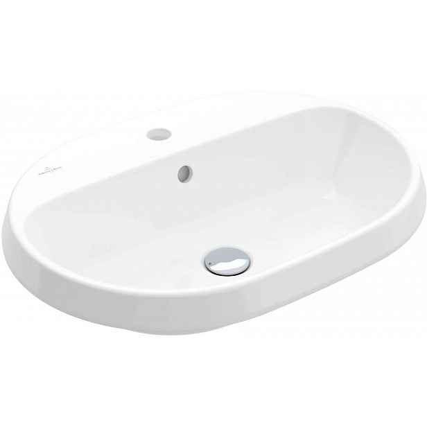 Villeroy & Boch Architectura - Umyvadlo zápustné, 60x45 cm, s přepadem, otvor pro baterii, alpská bílá 5A666001