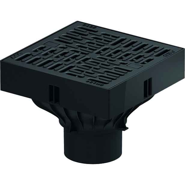 Vpust dvorní s plastovým roštem ACO Self XtraPoint 250×250 mm