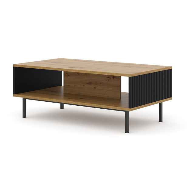 ARTBm Konferenční stolek RAVENNA B 90 | dub artisan / černá matná Provedení: Dub artisan / černá matná / černá podnož