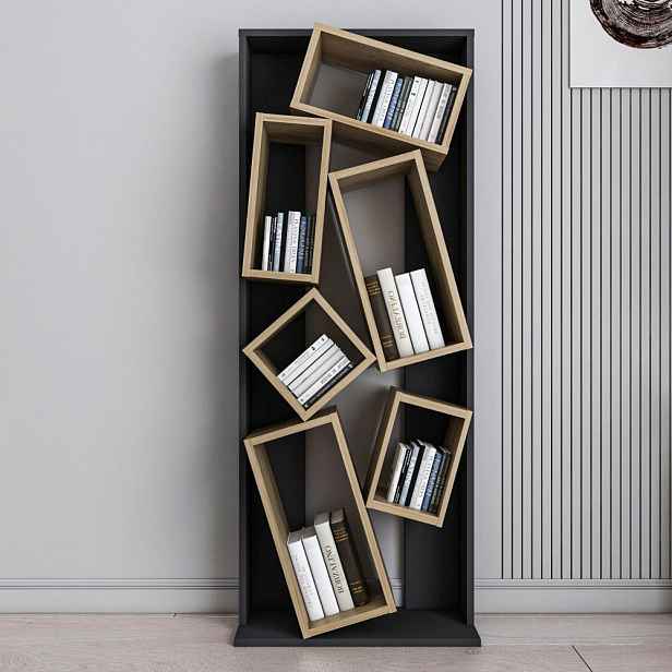 Knihovna Carmen - Black, Oak