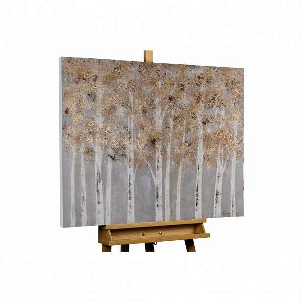 KUNSTLOFT RUČNĚ MALOVANÝ AKRYLOVÝ OBRAZ ŠEDÝ, 100/75 CM