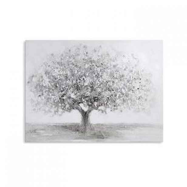 Obraz dekor strom plátno šedá-bílá 90x70
