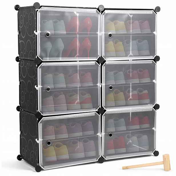 Organizér na boty Sulpo 6 komorový 80x90 cm, moderní modulární skříň