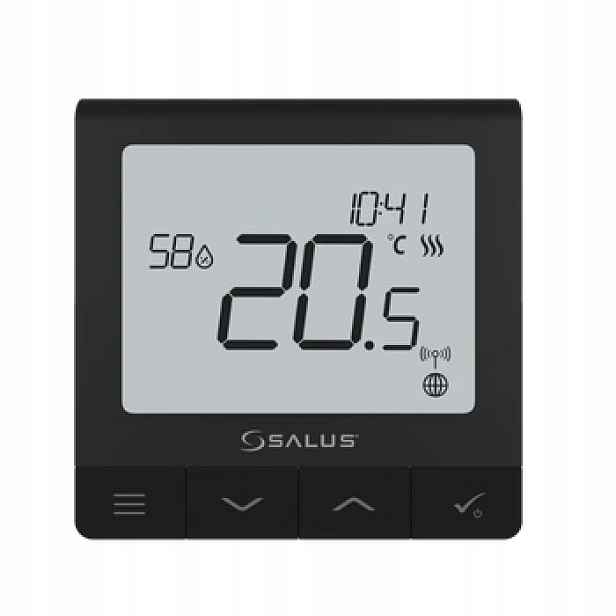 Salus Drátový/bezdrátový Regulátor Týdne Quantum, 230 V Ac, Černý