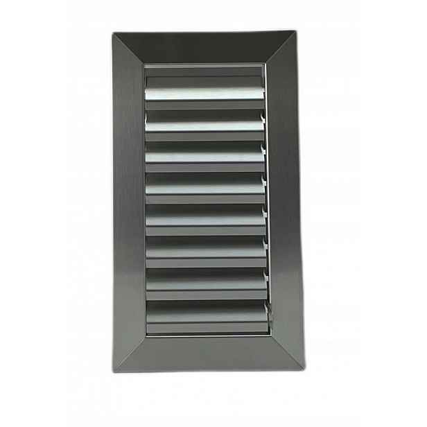 Ventilační mřížka uzavíratelná síťkou proti hmyzu 10x20 cm nerez