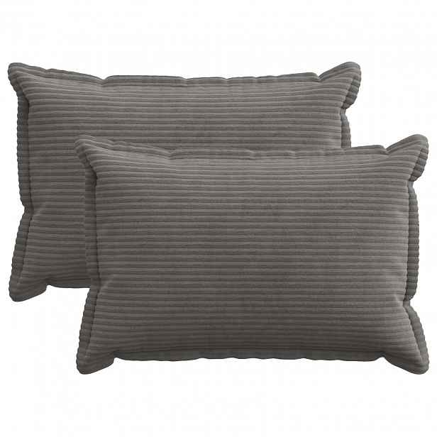 vidaXL Povlak na polštář 2 ks HOUTEN Tmavě šedá 50 x 70 cm manšestr