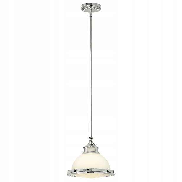 Závěsná lampa Amelia chrom/bílá E27 60W ve stylu vintage Hinkley