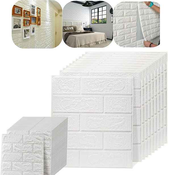 50 x 3D Nástěnné Samolepící Panely Cihlová Tapeta Pe Pěna