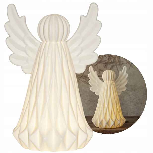 Anděl Retro Vintage Figurka S Led Podsvícením 19 CM Anděl Z Keramiky