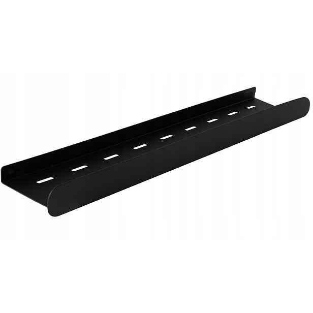 Koupelnová police SF03 černá matná, nástěnná, sprchová, 60 cm