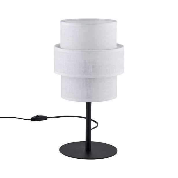 Noční stolní lampa bílá kovová IP20 nastavitelná 230 V Calisto Tk Lighting