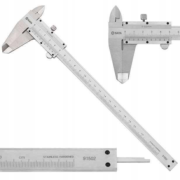 Sata Noniusové posuvné měřítko Nerezová Ocel 0,03 mm 200 mm ST91502SC