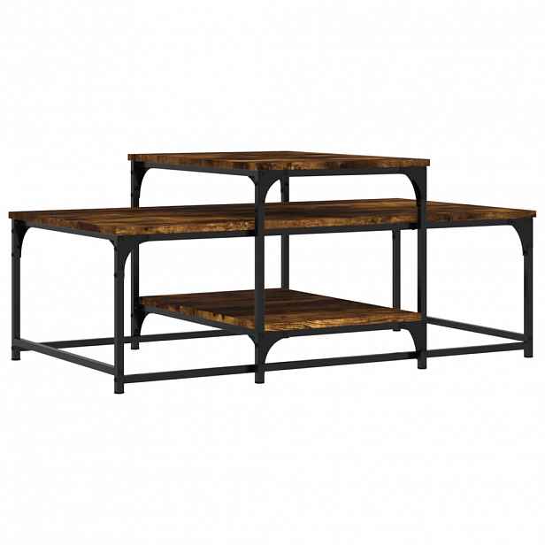 vidaXL Konferenční stolek kouřový dub 102x60x45 cm kompozitní dřevo