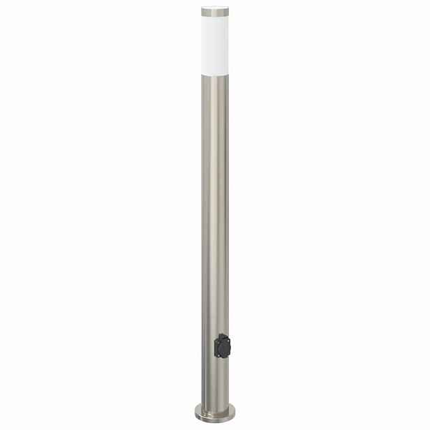 vidaXL Sloupkové svítidlo se zásuvkou 110 cm nerezová ocel IP44