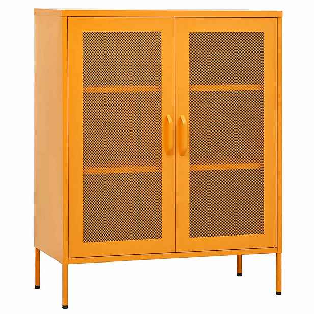 vidaXL Úložná skříňka hořčicově žlutá 80 x 35 x 101,5 cm ocel