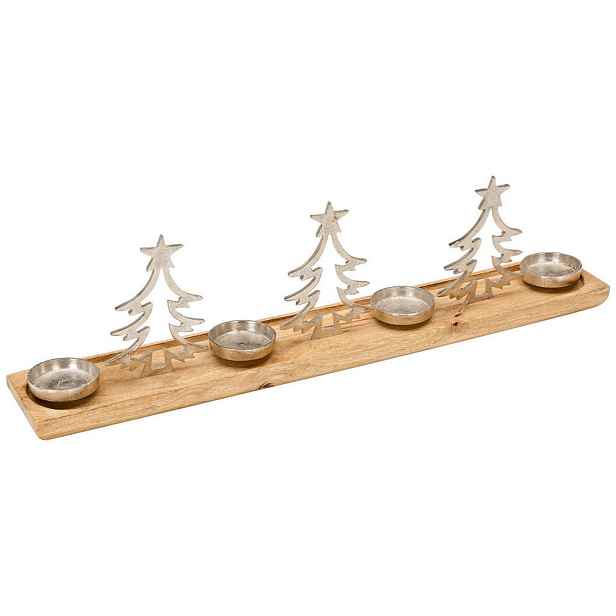 X-Mas STOJAN NA ADVENTNÍ SVÍČKY dřevo, kov