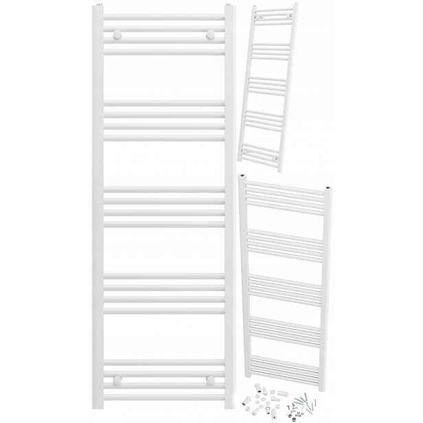 Koupelnový Radiátor Bílý Žebříkový 50x140 cm Moderní Radiátor Breno