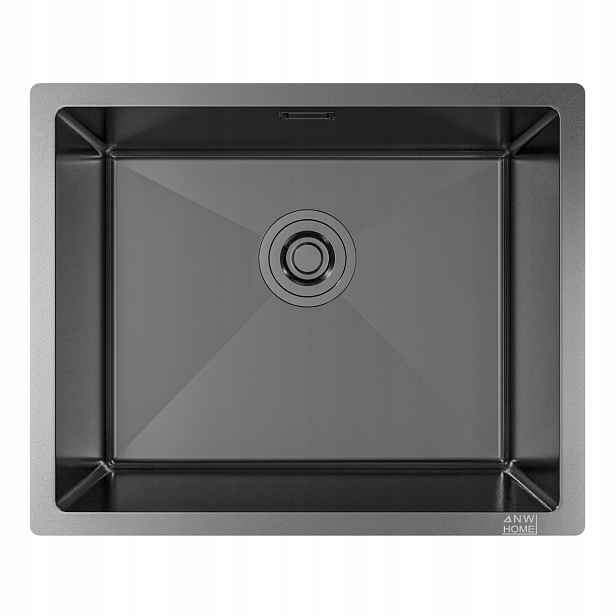 Kuchyňský Dřez 54X44 CM Nerezová Ocel 304 Grafitový Pvd Se Sifonem