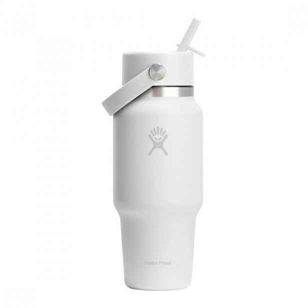 Láhev na vodu "Wide Straw", nerezová ocel, 710 ml, White - Hydro Flask