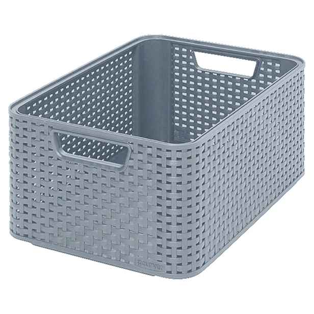 Šedý úložný košík Curver Style, 18 l
