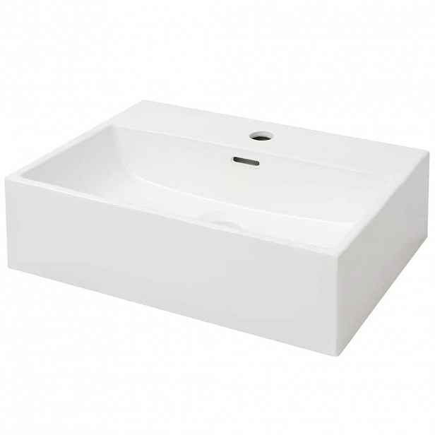 vidaXL Umyvadlo s otvorem na baterii keramické bílé 51,5x38,5x15 cm