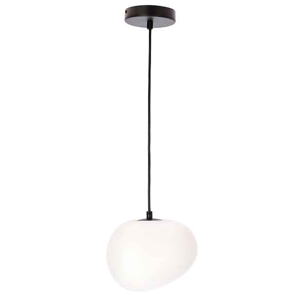 Závěsná lampa Stones Černá s bílým stínítkem Japandi Jednobodová