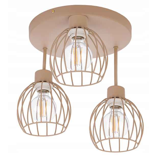 Závěsná Stropní Lampa Stropní Svítidlo Pevný Lustr Kula 3x E27 Kašmír béžová ecru