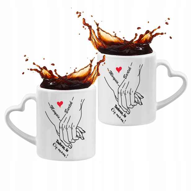 Hrnečky Pro Páry S Jménem Personalizovaný Set Dárek Na Valentýna 330 ml