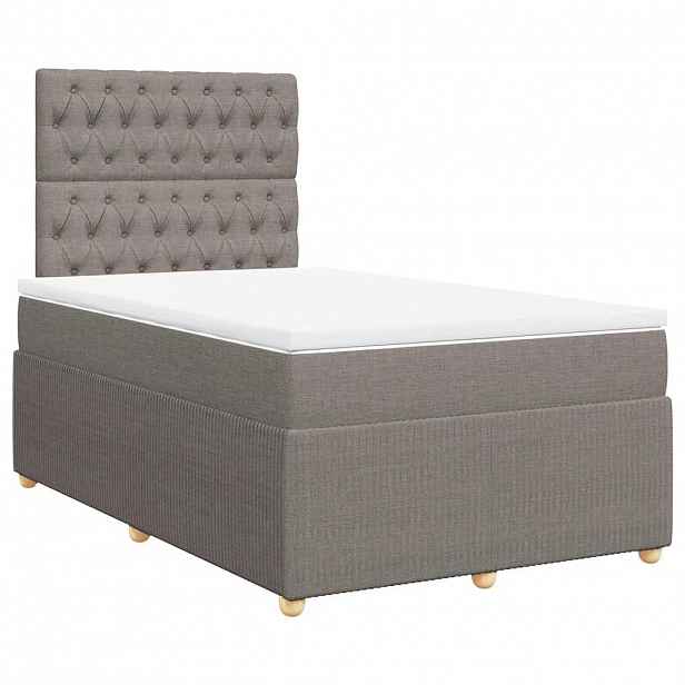 vidaXL Box spring postel s matrací taupe 120x200 cm textil