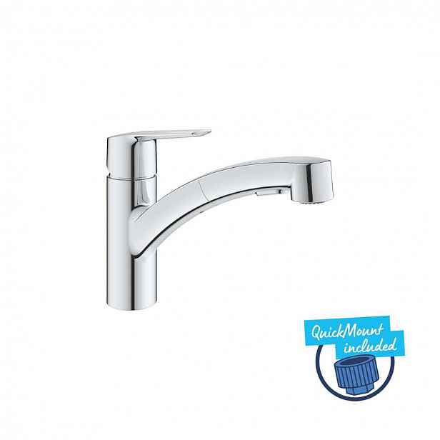 Grohe QuickFix Start - Dřezová baterie s výsuvnou sprškou, chrom 1012400000