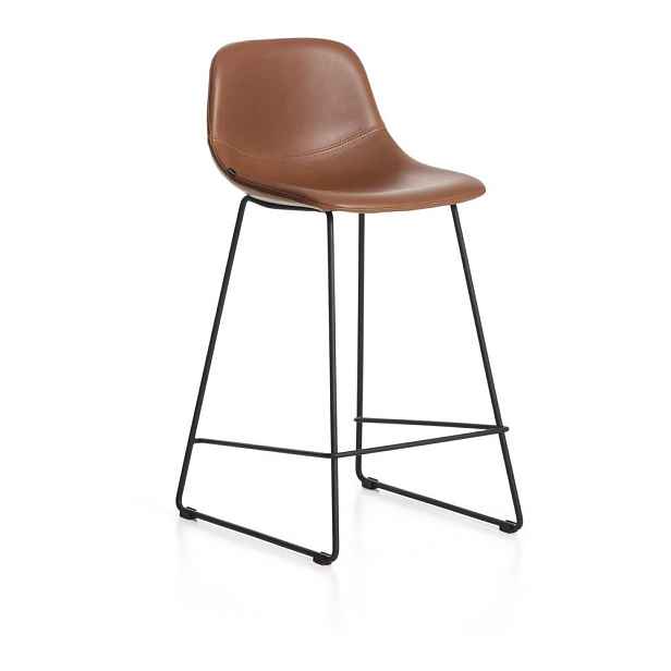 Koňakově hnědá barová židle (výška sedáku 65 cm) Zahara – Kave Home