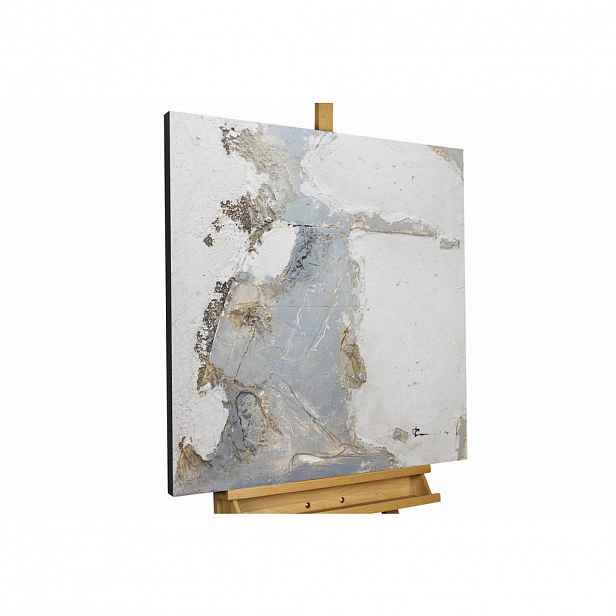 KUNSTLOFT RUČNĚ MALOVANÝ AKRYLOVÝ OBRAZ ŠEDÝ, 80/80 CM