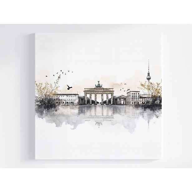 Obraz Na Plátně Canvas Město Panorama Berlín Brána Věž Tv Skica 50x50